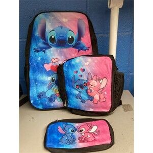 Lilo & Stitch Backpack With Pencil Bag & Lunch Bag Full 3pc Set NEW